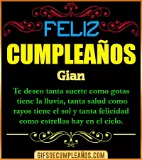 GIF Frases de Cumpleaños Gian
